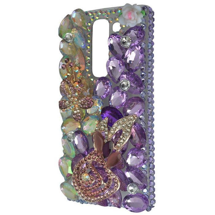 Spritech(TM) Bling Clear Phone Case For LG spirit h440 C70/LG Escape 2/LG Logos/LG Spirit 4G LTE,3D Handmade Rose... N47