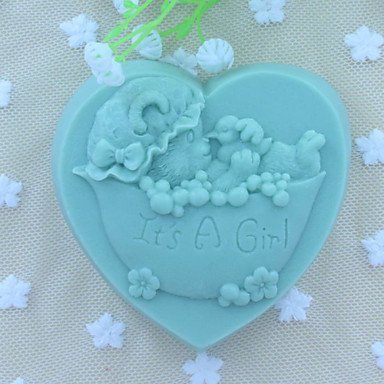 Sher Heart Bear Handmode Soap Mold Fondant Cake Chocolate Silicone Mold, Decoration Tools Bakeware