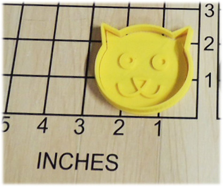 Cat Face Fondant Cookie Cutter and Stamp #1296