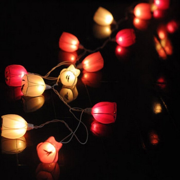 KAKA(TM) Tulip Led String Lights with Plug-in Light Decorate Patio Outdoor Christmas Party Warm White Light 220V... N4