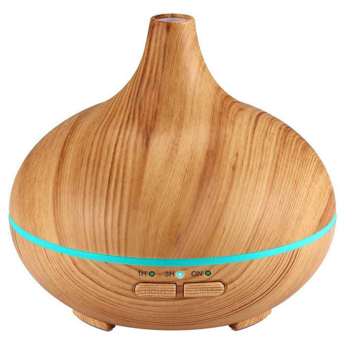 Victsing 150ml Mini Ultrasonic Aroma Essential Oil Diffuser, Wood Grain Cool Mist Humidifier for Office Home Study... N9