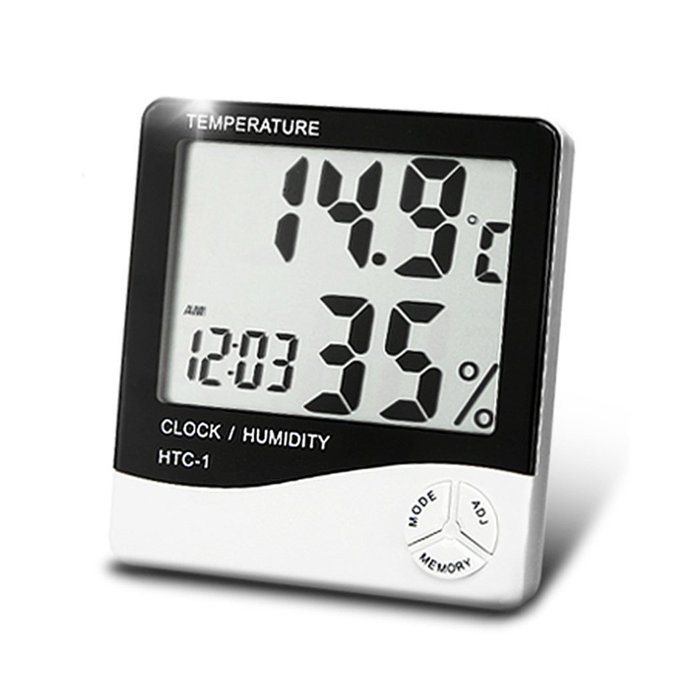 Digital LCD Thermometer Hygrometer Temperature Humidity Meter Gauge Clock Alarm N5