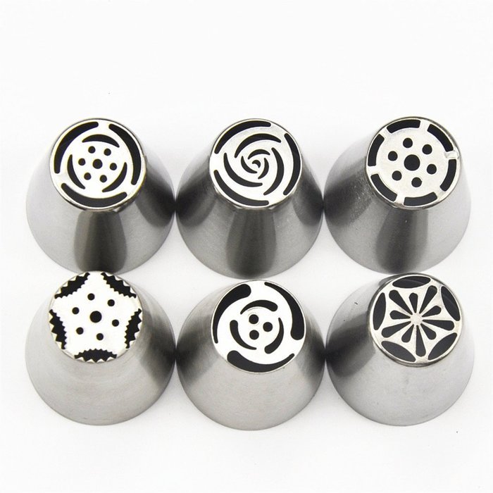 TANGCHU Small Size Icing Piping Nozzles Pastry Tips Cake Sugarcraft Decorating Tool Set Of 6 Pieces