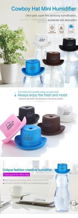 BESTBY Mini cowboy hat humidifier creative cowboy hat gift office moisturizing portable humidifier for Home/office... N5