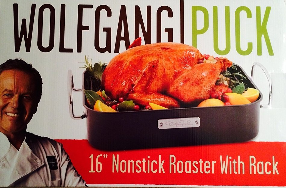 Wolfgang Puck 16" Carbon Steel Nonstick Roaster and Rack
