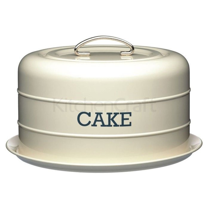 Living Nostalgia Airtight Domed Cake Tin 28.5x18cm Cream (Pack of 2)