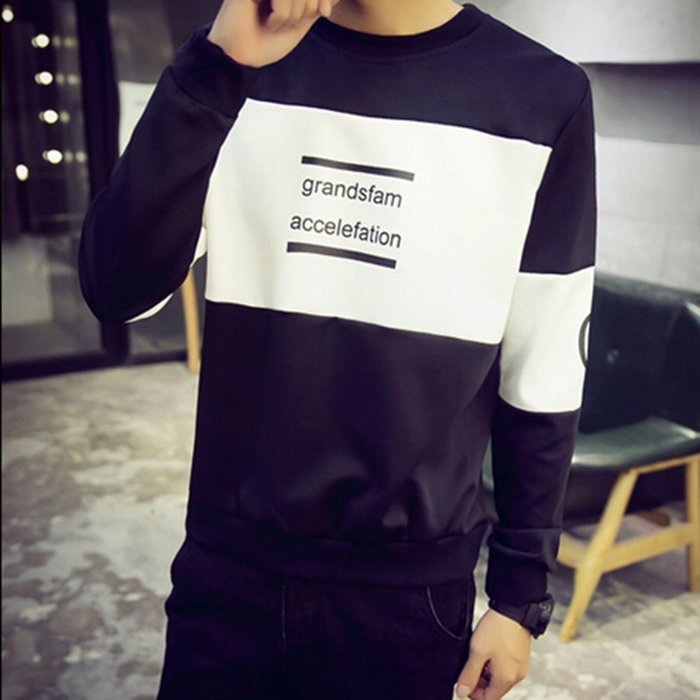 Spritech(TM) Men's Fashion Comfort Winter Space Cotton Hoodie Round Collar Pullover Sweatshirt Navy XXL N11