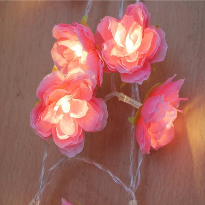 KAKA(TM) Creative DIY Pink Flower Led String Lights with Battery Operated Light for Christmas Wedding Party Garden... N6