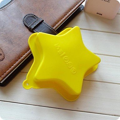Sher Pentacle Star Shape Cake Baking Moulds, Silicone Material, Random Color