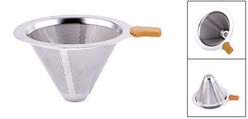 Antrader Clever Coffee Filter Coffee Dripper Stainless Steel Mesh Net Orange