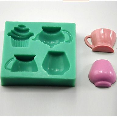 Sher Teapot Teacup Cupcake Shaped Fondant Cake Mould Chocolate Silicone Mold/Decoration Tools For Kitchen Baking N2
