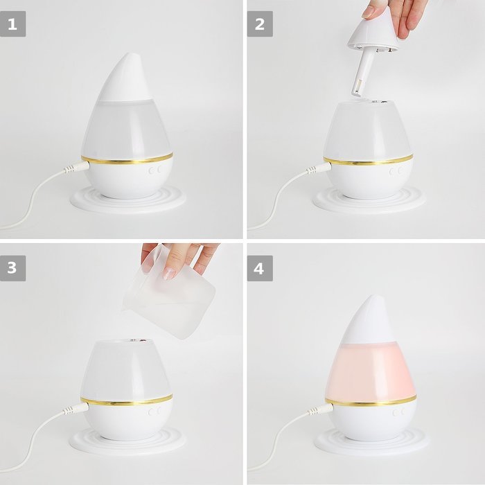Cool Mist Aroma Humidifier，GREEN JUNGLE Portable Essential Oil Diffuser Aromatherapy, 5 Color LED Lights Changing... N8
