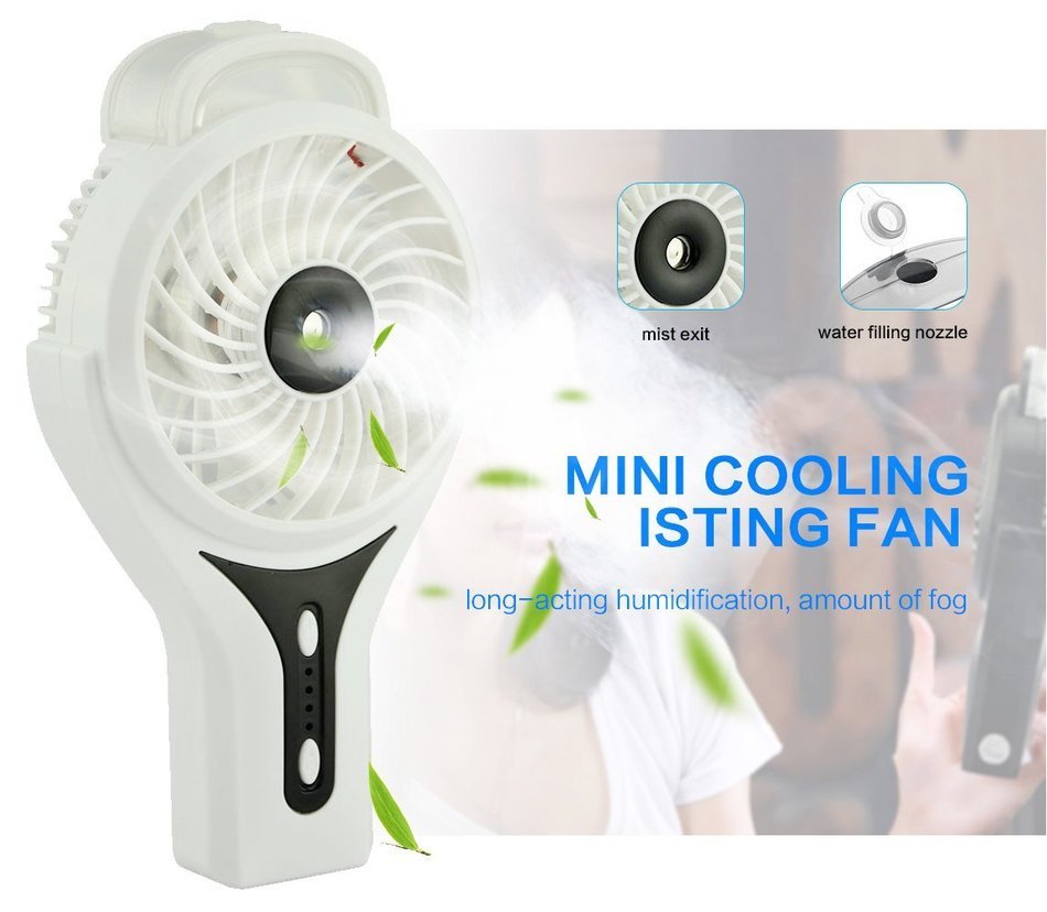 Welltop Mini Handheld USB Misting Fan with Personal Cooling Mist Humidifier Rechargeable Portable Mini Misting... N16