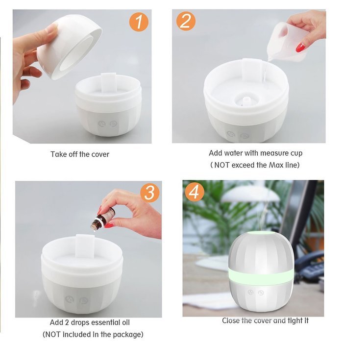 LAMAGIA 100ml Aromatherapy Essential Oil Diffuser Ultrasonic Aroma Mist Portable Humidifier Waterless Auto-off... N9