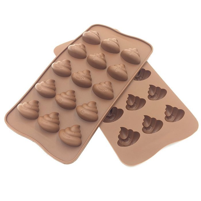 3pc Cute Funny Poop Emoji Candy Molds, Chocolate Molds, Silicone Molds, Soap Molds, Silicone Baking Molds Smile...