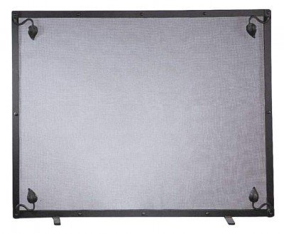 Leaf Fire Screen Single Panel (Natural Black)