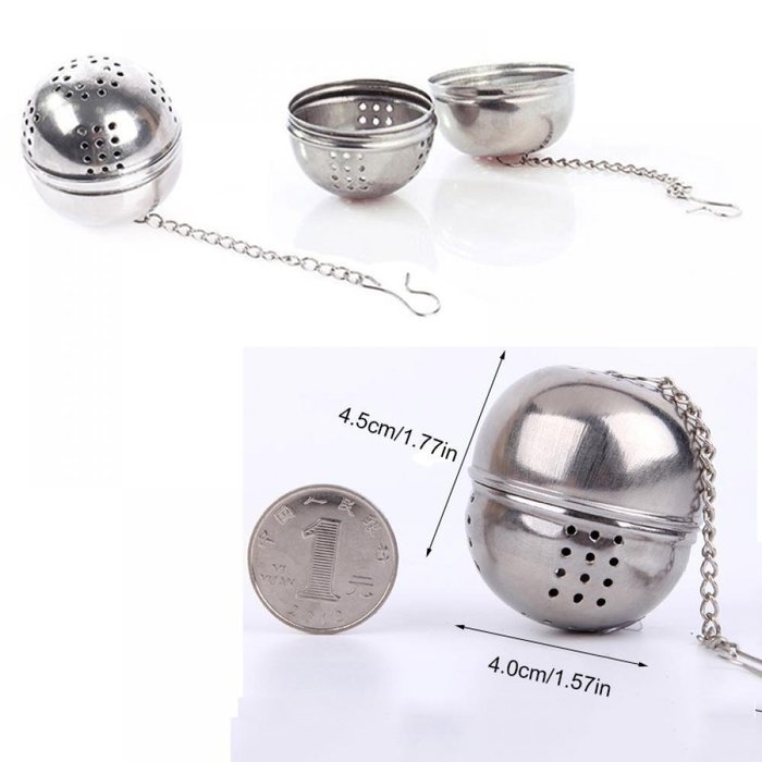 GOOTRADES Kitchen Tool Stainless Steel Ball Herbal Spice Filter Diffuser Tea Strainer (pack of 5) N2