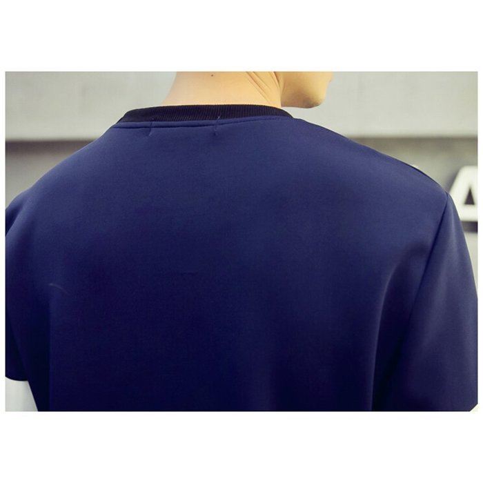 Spritech(TM) Men's Fashion Comfort Winter Space Cotton Hoodie Round Collar Pullover Sweatshirt Navy XXL N12