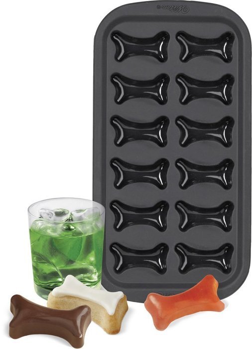 Wilton Ice Cube and Treat Bone Silicone Mold Tray 12 Cavities