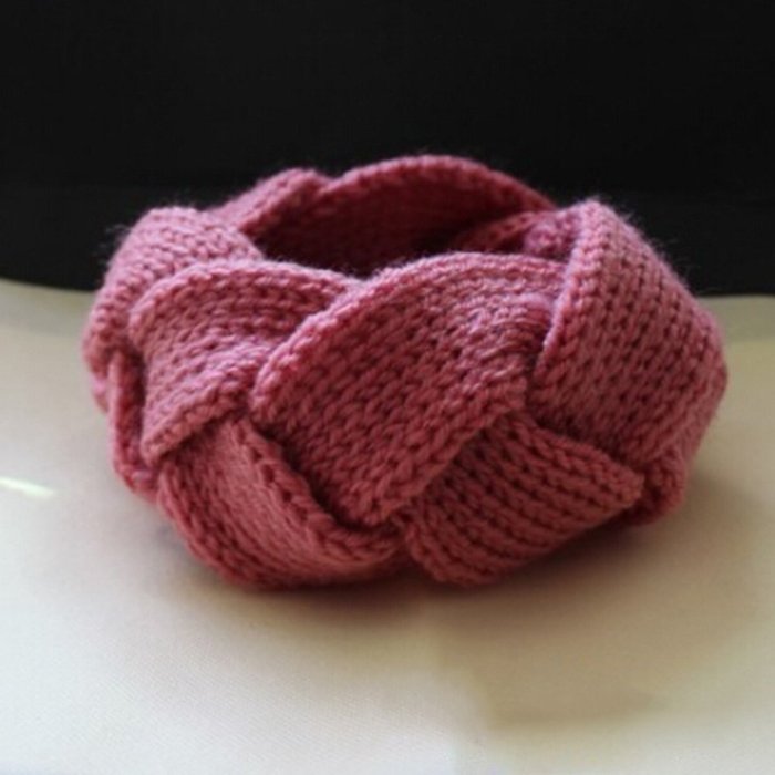 Spritech(TM) Women's Girls Fashion Korea Winter Warm Knit Personality Twist Headband Headwear Deep Pink