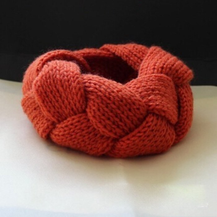 Spritech(TM) Women's Girls Fashion Korea Winter Warm Knit Personality Twist Headband Headwear Deep Pink N3