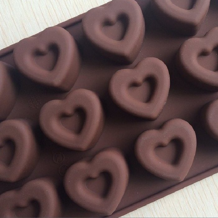 Karen Baking 1 PCS Double Heart Shape Silicone Chocolate Mold Baking Tools Sugar Craft Tools Silicone Tool Baking... N2