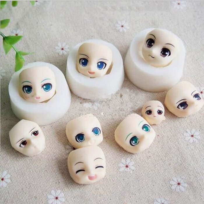 1pcs face silicone cake mold fondant mold cake decorating tools chocolate gumpaste mould clay/rubber mould and... N2