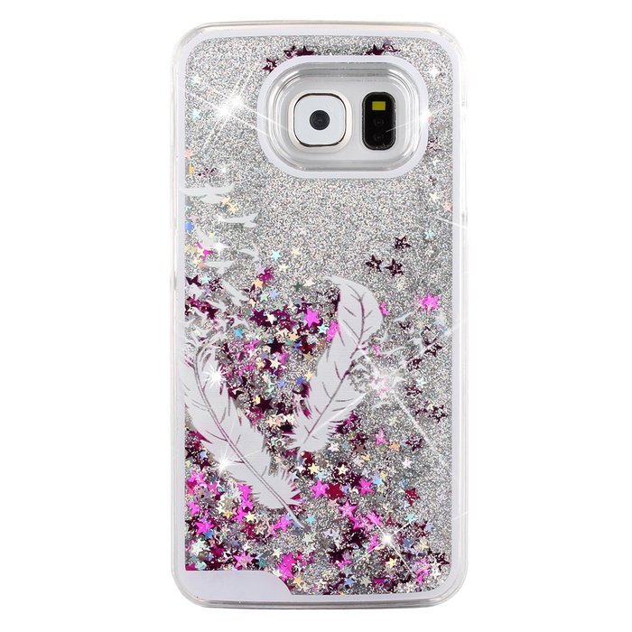 S6 Case,Galaxy S6 Case,PHEZEN Galaxy S6 Bling Case,[Crystal Clear] Creative Design 3D Funny Flowing Bling Glitter... N15