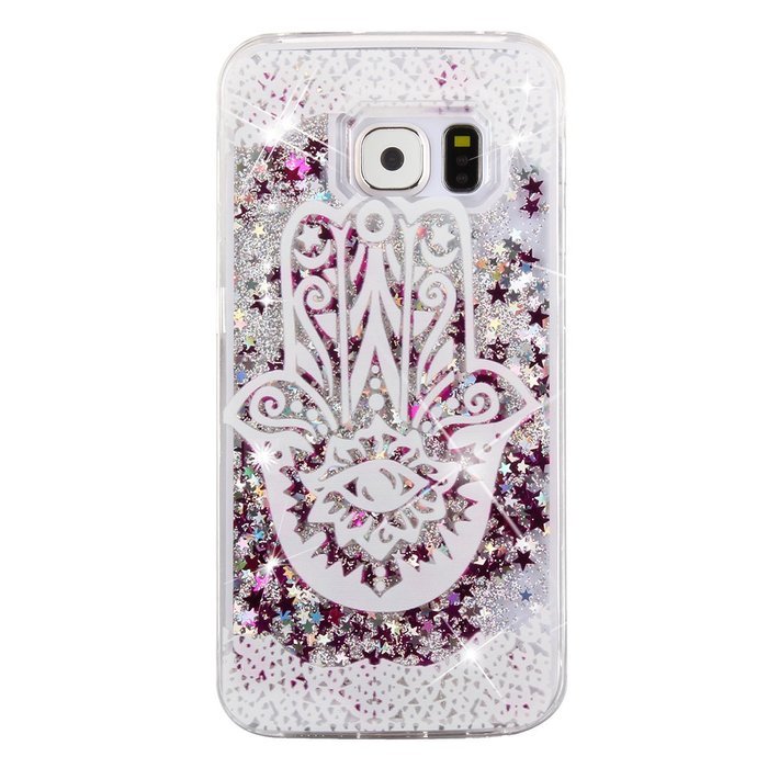 S6 Case,Galaxy S6 Case,PHEZEN Galaxy S6 Bling Case,[Crystal Clear] Creative Design 3D Funny Flowing Bling Glitter... N16
