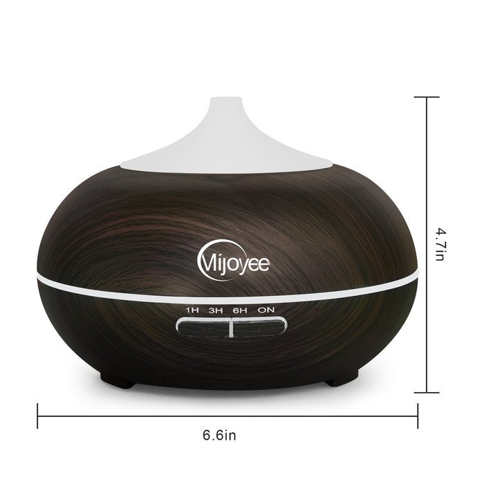 Mijoyee 300ml Aroma Essential Oil Diffuser with 7 Color shades, Ultrasonic Cool Mist Humidifier, For Home, Office... N13