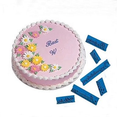 Sher 6Pcs Letter Fondant Cake Mold Decorating Icing Cutter Mould Sugarcraft Tool