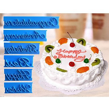 Sher 6Pcs Letter Fondant Cake Mold Decorating Icing Cutter Mould Sugarcraft Tool N2