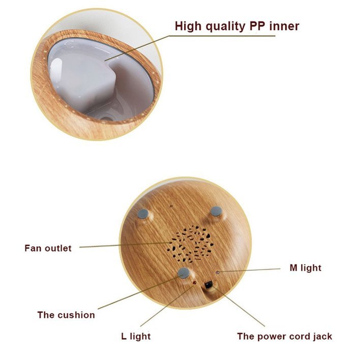 120ml Essential Oil Diffuser Ultrasonic Cool Mist Aroma Humidifier Aromatherapy Diffuser Wood Grain Whisper Quiet... N8