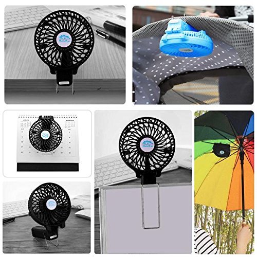 LinGear Portable Collapsible USB Rechargeable Hand Handheld Mini Fan For Laptop Computer Desk Desktop Table Floor... N14