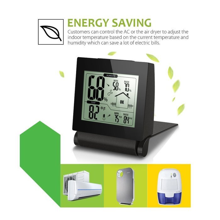 Habor Digital Wireless Hygrometer Thermometer Monitor Temperature and Humidity Sensor for Indoor Use N6