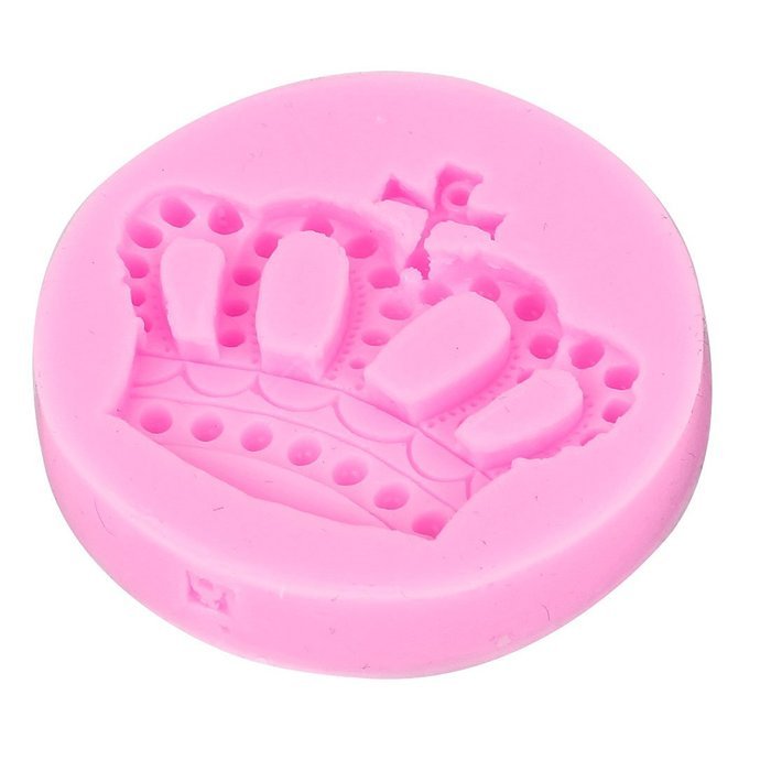 uxcell Princess Crown Design Soft Silicone Mat Cake Decorating Fondant Cookie Baking Mold Mould