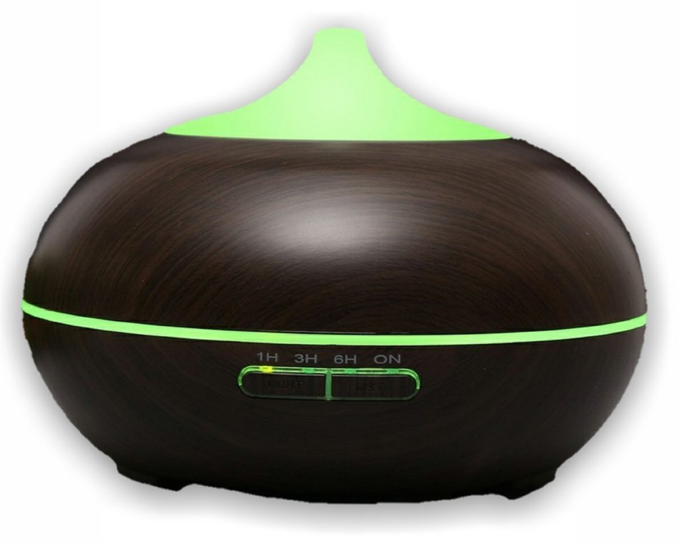 300ml Wood Grain Aroma Essential Oil Diffuser By Safiaz, Ultrasonic Cool Mist Whisper-quite Humidifier with Color... N4