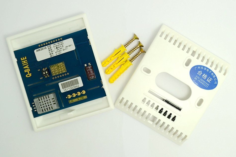 Q-BAIHE Wall-Mounted Temperature & Humidity Transducer Sensor Output Signal Optionable(no led 0-10V) N3