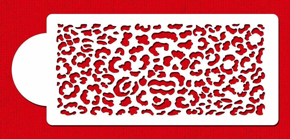 Designer Stencils C485 Leopard Skin Cake Stencil, 4-Inch, Beige/Semi-Transparent