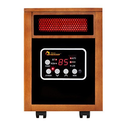 Red Engineered Dual System Portable Electric Fuel Type Quartz Infrared Heater N4