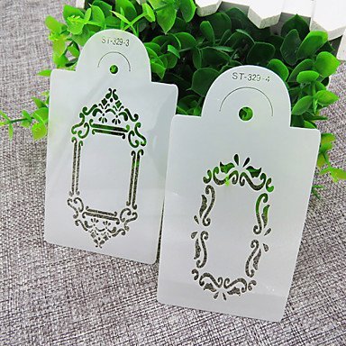Sher Photo Frames Cake Stencil Set,Cake Top Stencil Decoration,Cake Side Decorating Stencils,