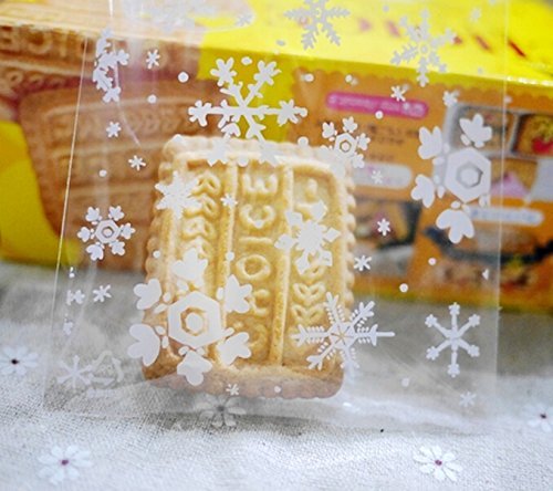 100 PCS Lovely Cute Bowknot OPP Self Adhesive Cookie Bakery Candy Biscuit Roasting Treat Gift DIY Plastic Bag... N13