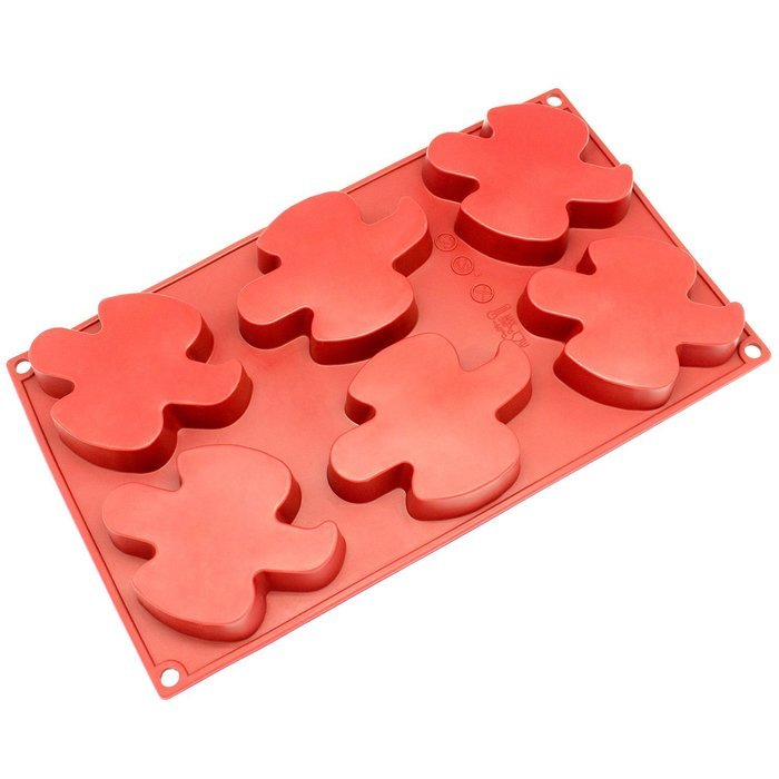 Freshware SL-136RD 6-Cavity Silicone Leaf Muffin, Cupcake, Brownie, Cornbread, Cheesecake, Panna Cotta, Pudding...