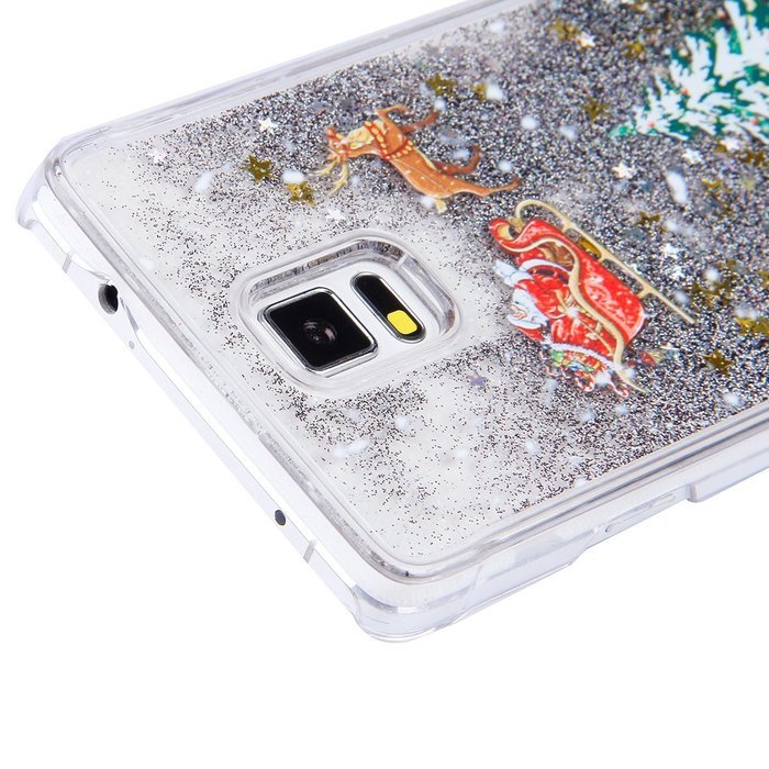 Galaxy S5 Case,Galaxy S5 Liquid Cover,PHEZEN Christmas Tree Santa Claus Design Cool Quicksand Moving Stars Bling... N10
