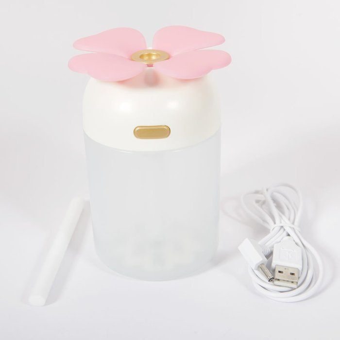 FCH 180mL 2W Dual-purpose Four-leaf Clover Shape Colorful Light Night Lamp Humidifier N5