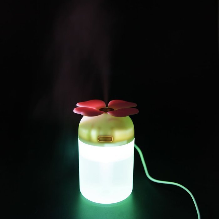 FCH 180mL 2W Dual-purpose Four-leaf Clover Shape Colorful Light Night Lamp Humidifier N7
