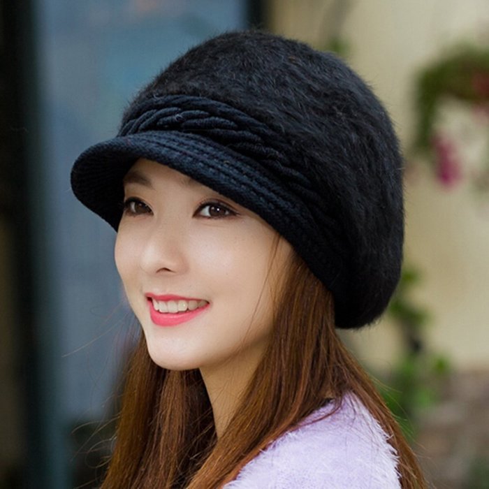 KAKA(TM) Women Girl Korean Stylish Peaked Cap Plush Winter Warm Hat N10