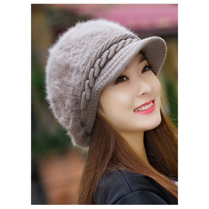 KAKA(TM) Women Girl Korean Stylish Peaked Cap Plush Winter Warm Hat N12