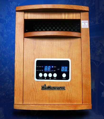 New Diva Tranquility 1500 Watts Vintage Style Infrared Portable Space Heater with Remote Control N3