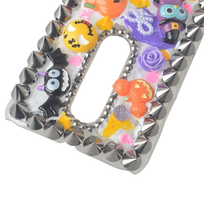 Halloween Theme Phone Case for Motorola Droid Turbo,Yaheeda 3D Handmade Rivets Pumpkin Demon Cartoon Design Clear... N11
